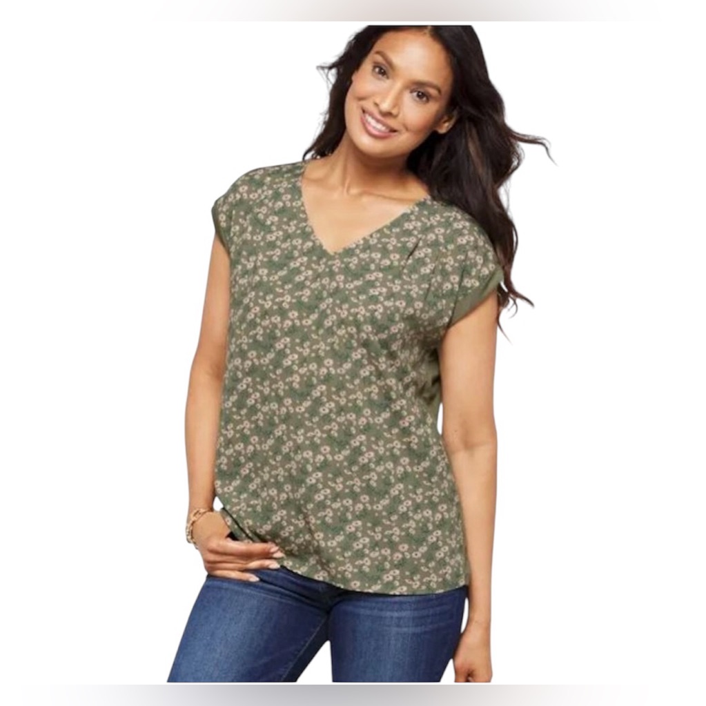 Nwt Papermoon Green Blouse With Loose Fit. Size Xs